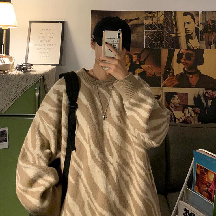 Áo Sweater Họa Tiết Ngựa Vằn Thời Trang Mùa Đông 2021 Cho Nam