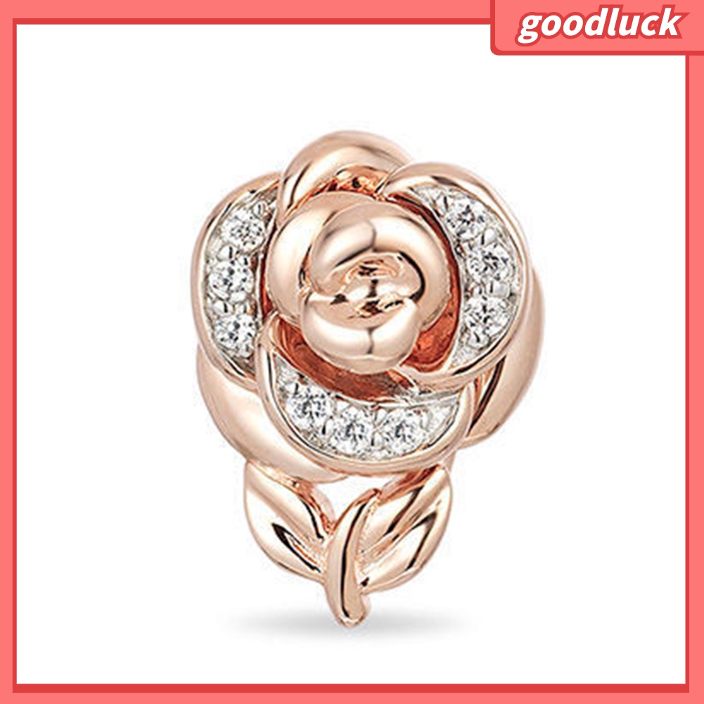 Vòng cổ / Nhẫn / Bông Tai Mặt Hoa Hồng Đính Đá Thời Trang Cho Nữ