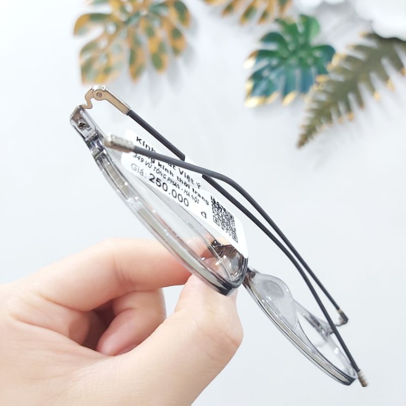 Gọng kính tròn 8096 càng kính kim loại bọc nhựa