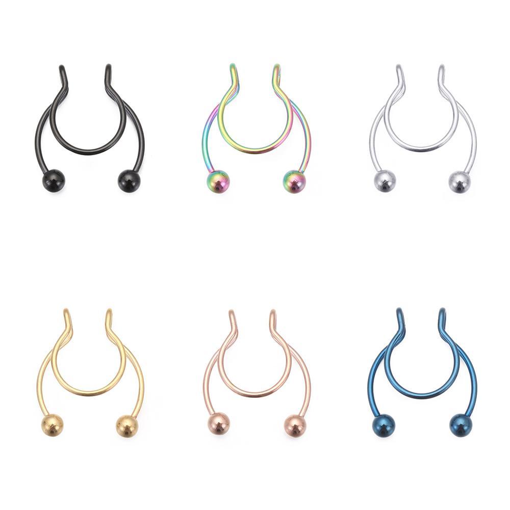 Khuyên Mũi Giả Bằng Thép Không Gỉ Nhiều Màu Thời Trang