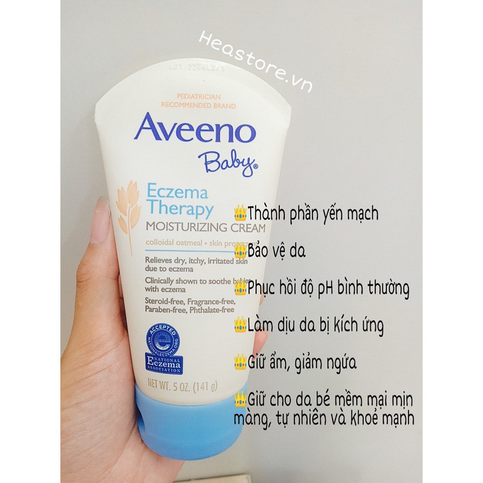 Kem dưỡng ẩm trị chàm Aveeno Baby Eczema 141gr cho bé (xách tay Mỹ)