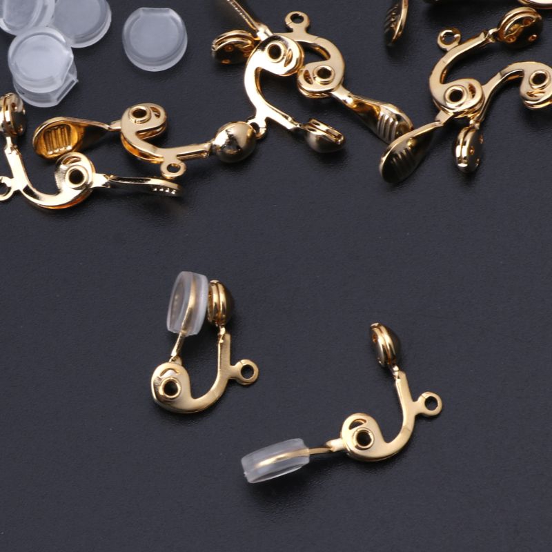 ✿INF✿10Pc Clip-on Earring Converter Non-pierced Ear Hoop With Comfort Earring Cushion