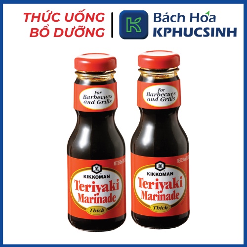 Sốt tẩm ướp teriyaki đậm đặc hiệu Kikkoman (chai thủy tinh) 290g KPHUCSINH - Hàng Chính Hãng