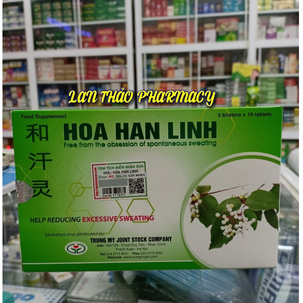 Hòa Hãn Linh Hộp 30 Viên Chính Hãng Giúp Giảm Tiết Mồ Hôi Hiệu Quả