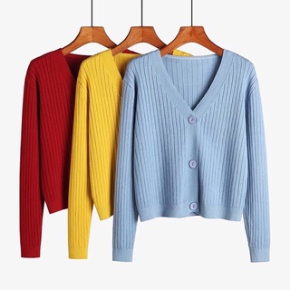 Áo Khoác Len Cardigan Dáng Ngắn Phong Cách Hàn Quốc Siêu Đẹp