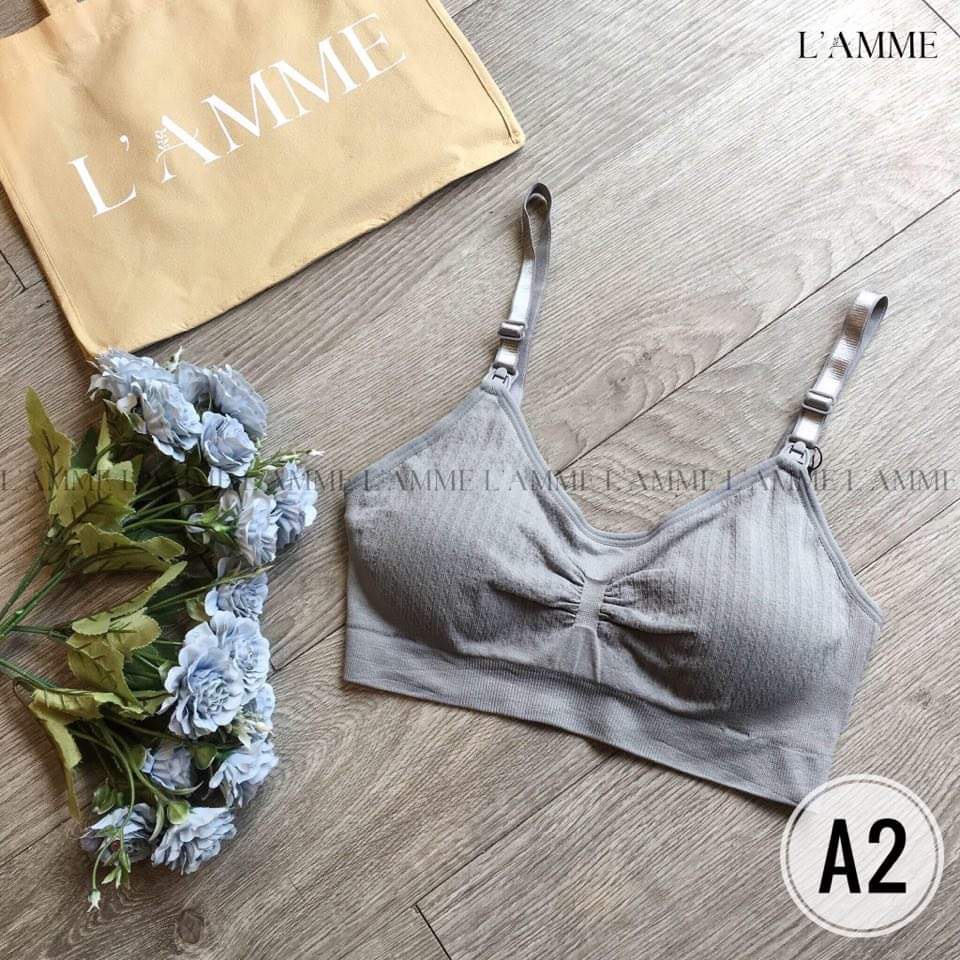 Áo lót bầu và cho con bú sau sinh nâng ngực chống chảy xệ, Áo lót bầu và cho con bú không gọng cotton, spandex COTTON2