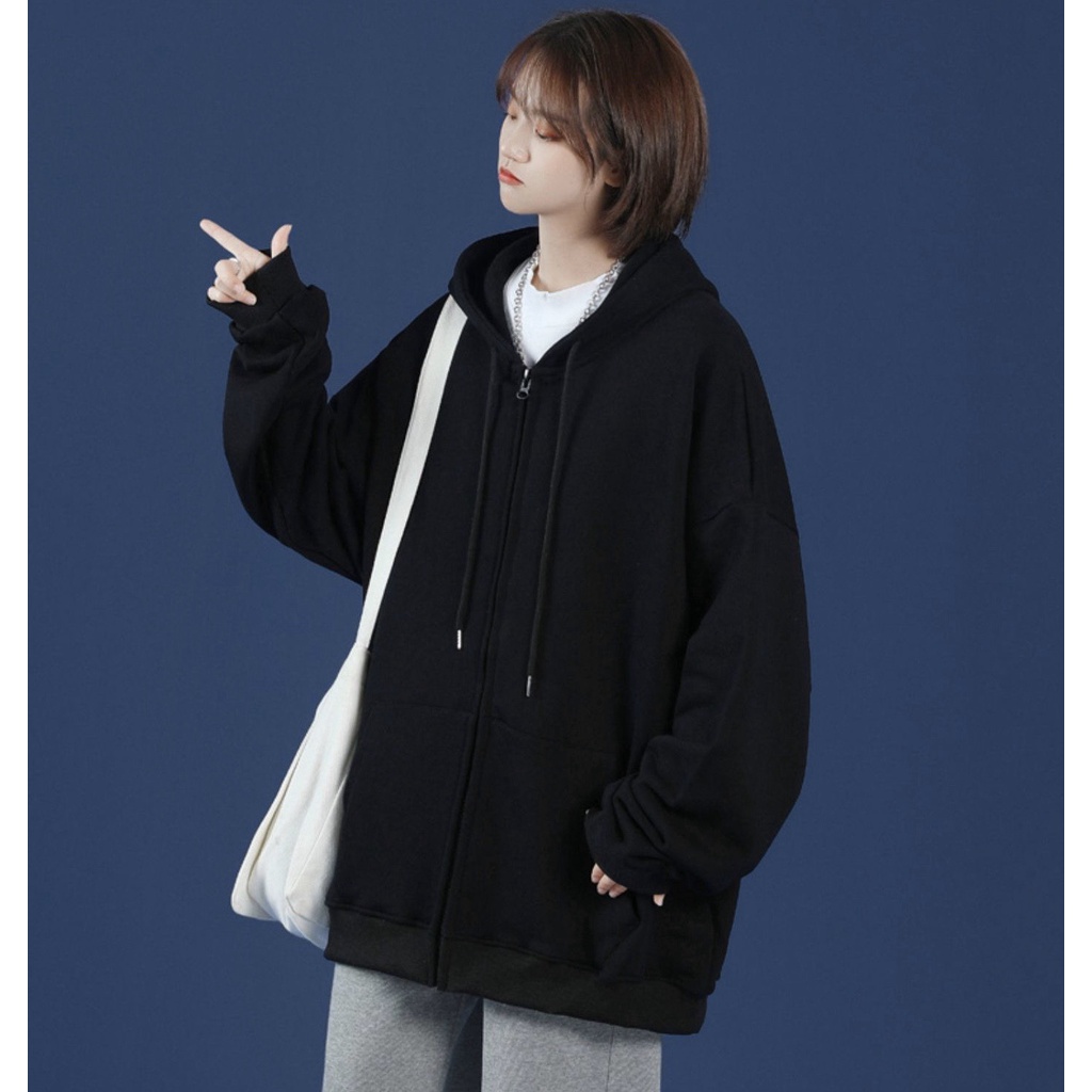 ÁO KHOÁC NỈ UNISEX NAM NỮ PHONG CÁCH HÀN QUỐC - HOODIE KHÓA KÉO THU ĐÔNG | BigBuy360 - bigbuy360.vn