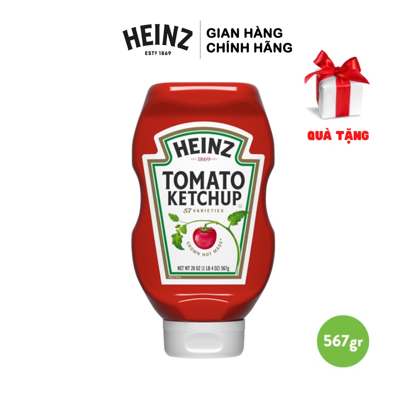 Tương Cà Chua Úp Ngược HEINZ 567G (Date:T11.2022) + Tặng 1 Túi Cà Heinz 120g (Date: 28/01/2022)