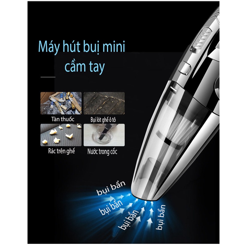 Máy hút bụi cầm tay mini⚡CAO CẤP⚡ loại sạc tích điện,công xuất lớn,dễ vệ sinh máy ,có thể hút sạch mọi vị trí