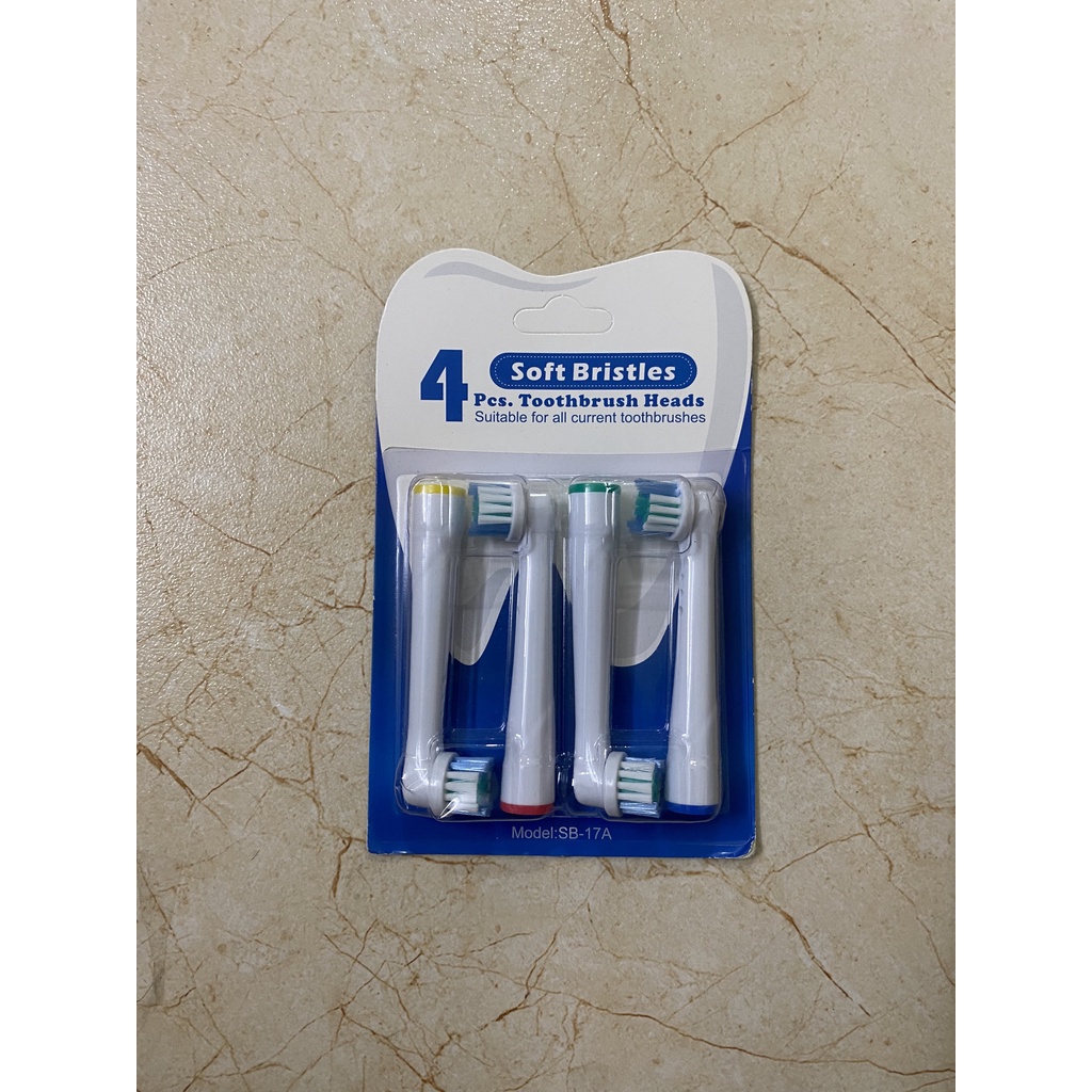 Set bộ 4 đầu bàn chải đánh răng điện cho máy Oral B lông mềm