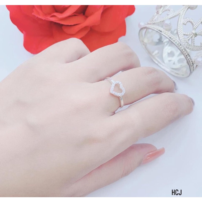 NHẪN TIM CHO NỮ CỰC XINH- CHUẨN BẠC TA