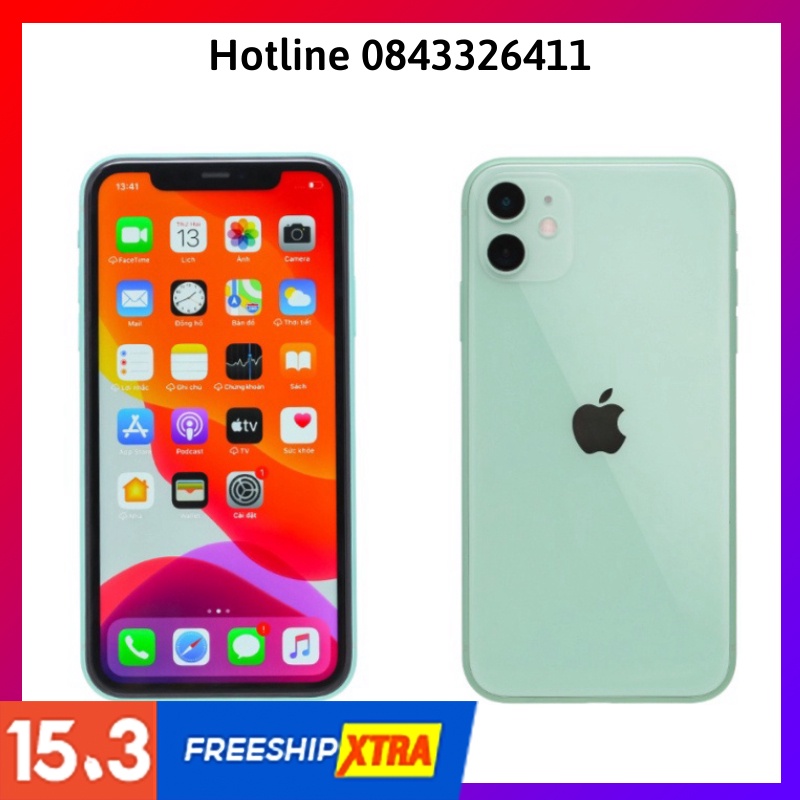 Điện thoại lphone 11 mầu xanh ram 4g/128gb nguyên seal bảo hành 12 tháng
