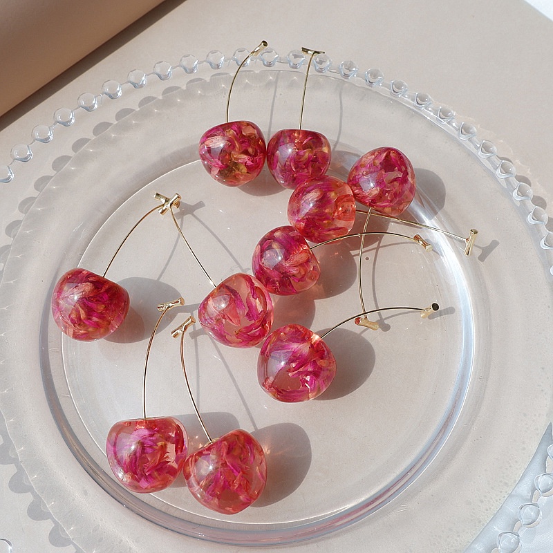 OIMG  Bông Tai Dáng Dài Hình Quả Cherry Xinh Xắn Cho Nữ