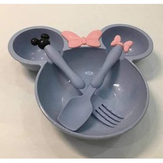 bộ bát - thìa - dĩa ăn dặm lúa mạch hình Mickey