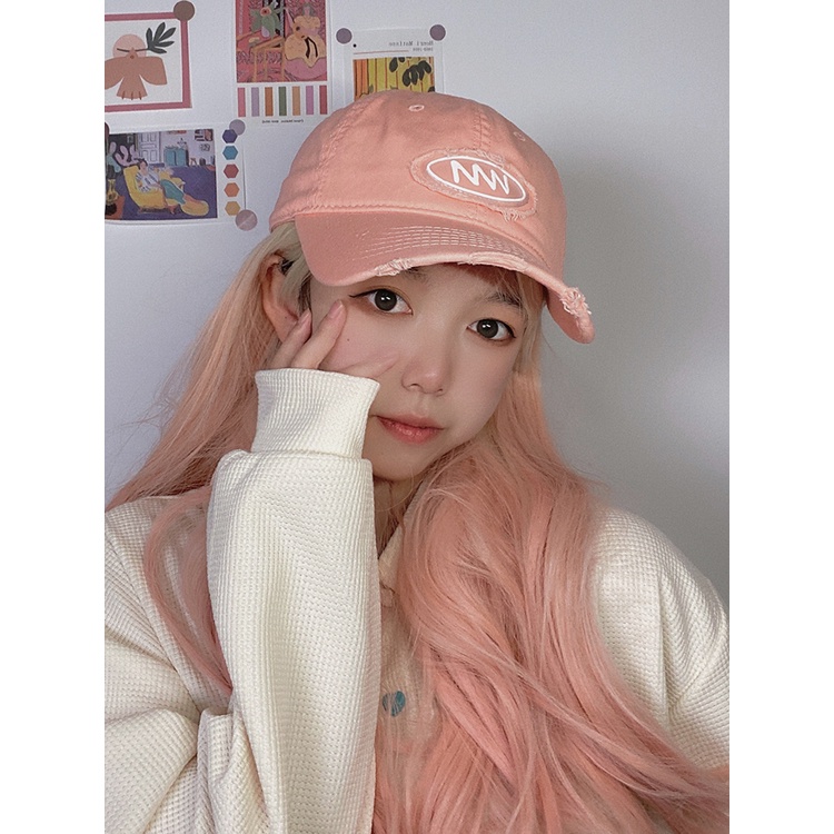 Nón Kết Thêu Chữ Màu Hồng Thời Trang Mùa Hè Cho Nữ