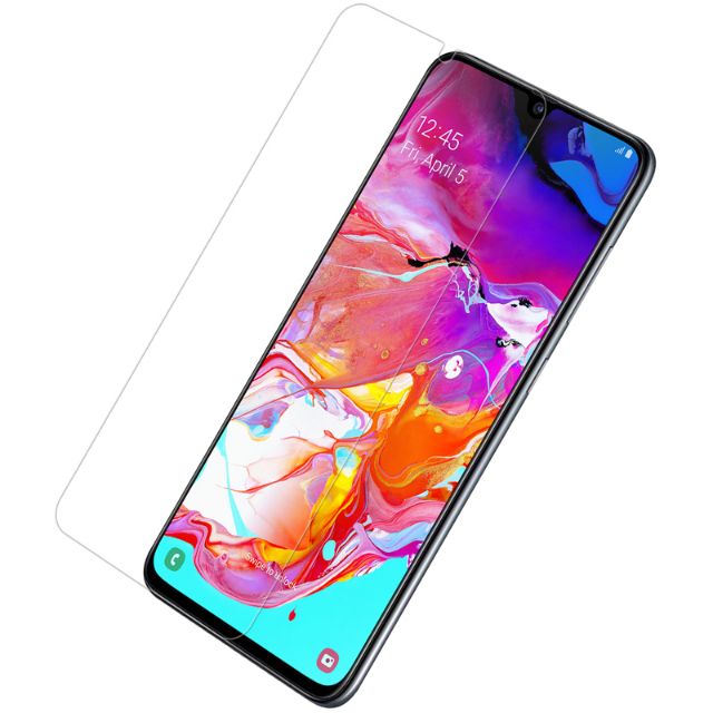 Kính cường lực Samsung Galaxy A70 trong suốt 9H / 2.5D / 0.2mm trơn mượt chống vân tay ( tặng keo mép )