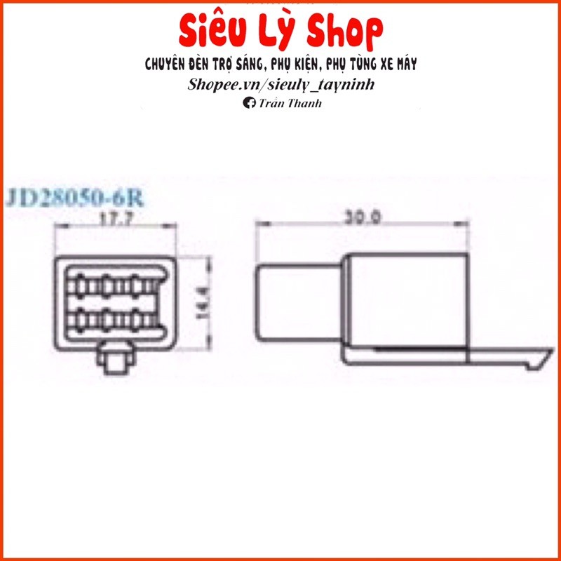 Giắc nhựa 6P - 2.8 - Đầu cái (Túi 10cái)