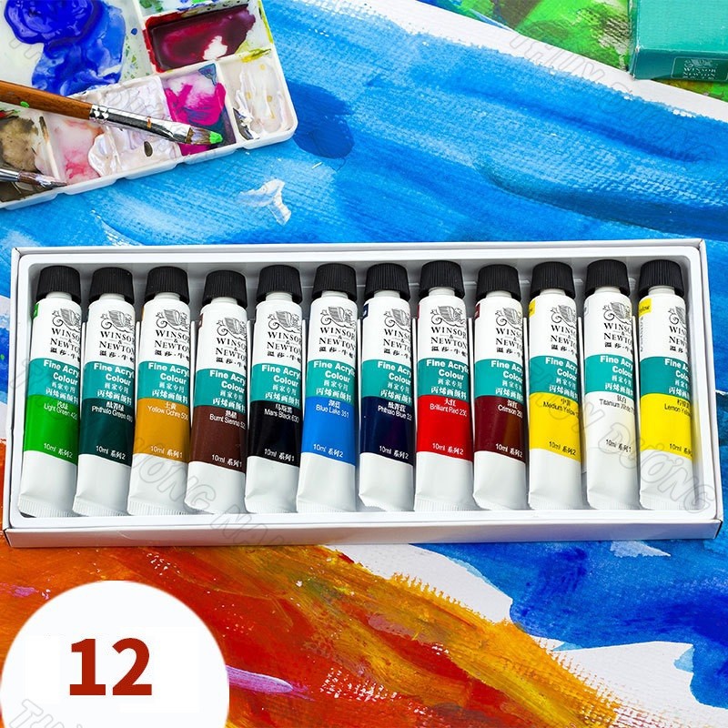 Set bột vẽ Winsor &amp; Newton 12 màu chuyên dùng làm nail