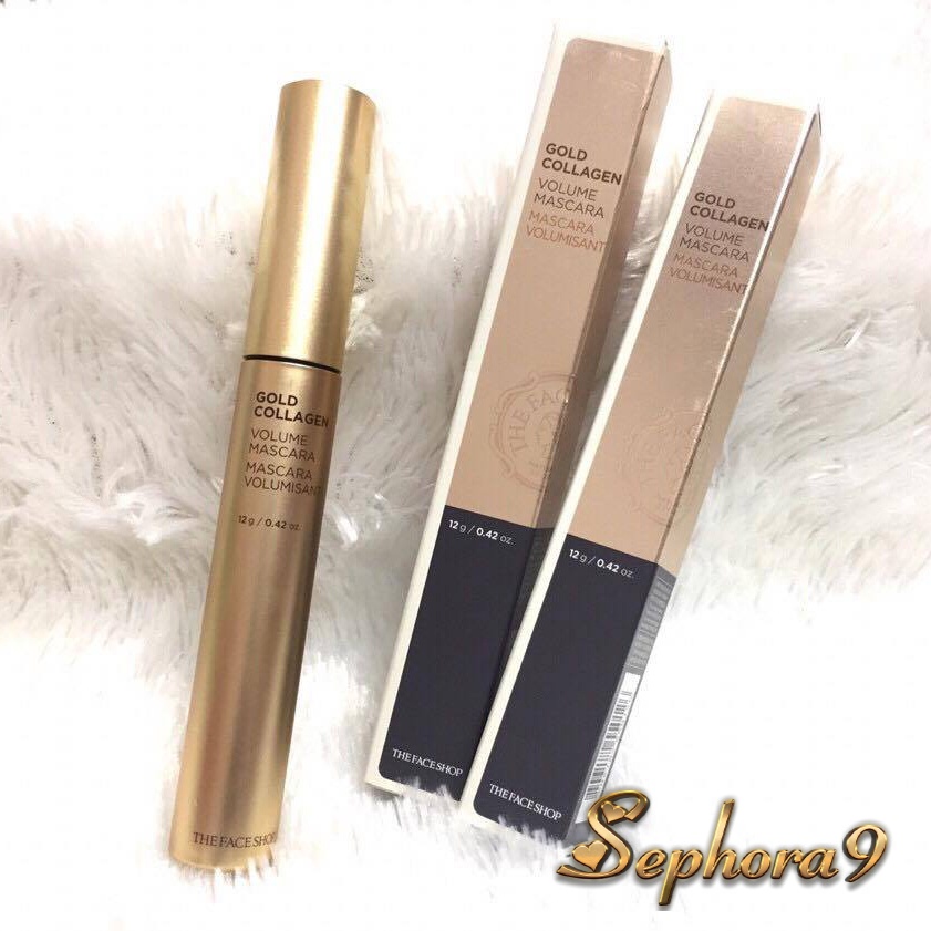 Mascara The Face Shop Gold Collagen Volume Mascara TFS chuốt mi kiêm dưỡng mi