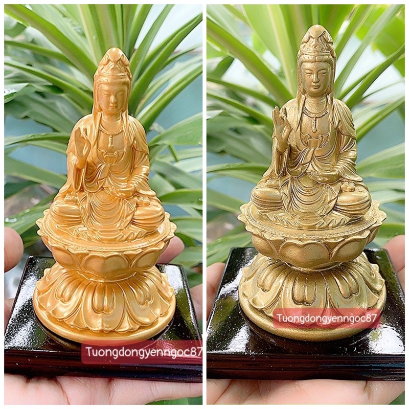 Tượng Phật bà quan âm đế gỗ cao 11 cm