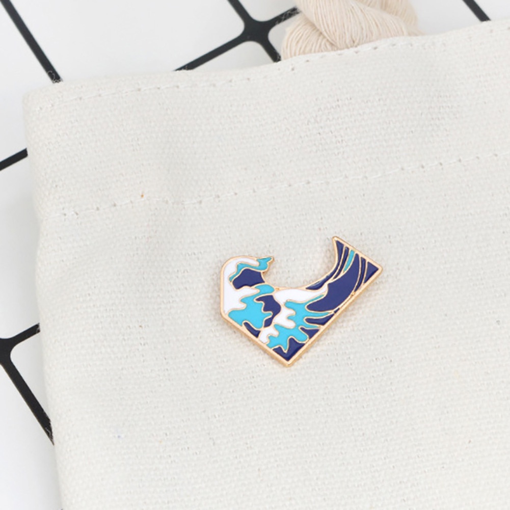 YOML✔Unisex Creative Cartoon Wave Shape Enamel Brooch Pin Jacket Backpack Decor Gift
