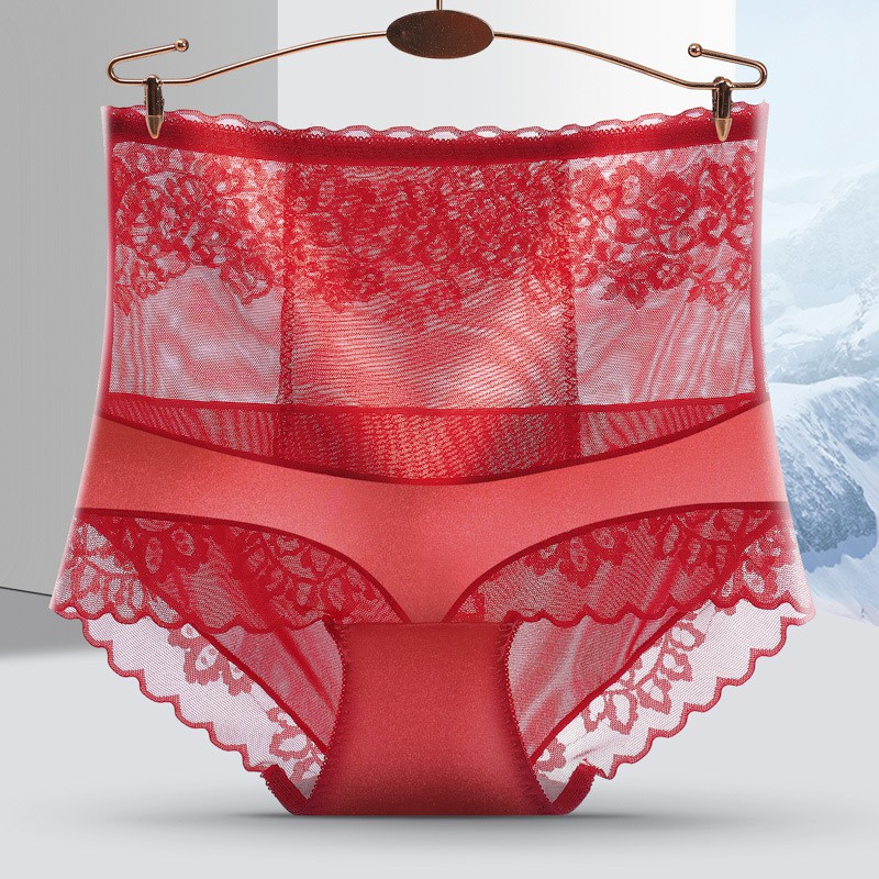 High-waist underwear women's antibacterial hip-lifting pure cotton lace-up abdomen waist shaping pants ladies briefs thin | BigBuy360 - bigbuy360.vn