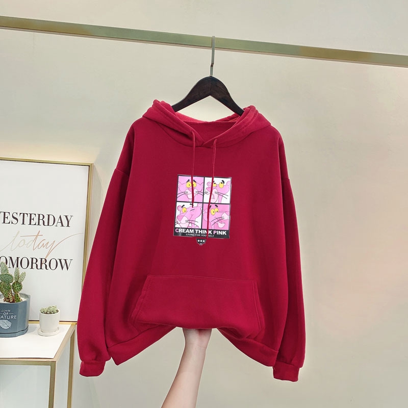 Áo Hoodie tay dài in hình báo hồng ngộ nghĩnh đáng yêu cho cặp đôi