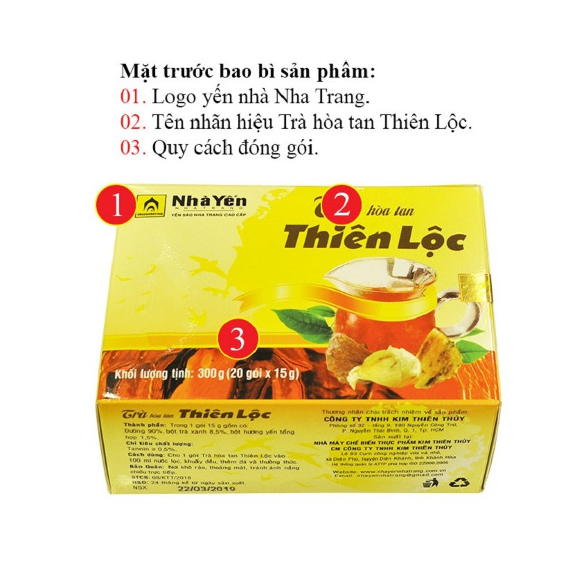 TRÀ THIÊN LỘC HÒA TAN HỘP 20 GÓI Y085 Nhà yến Nha Trang | BigBuy360 - bigbuy360.vn