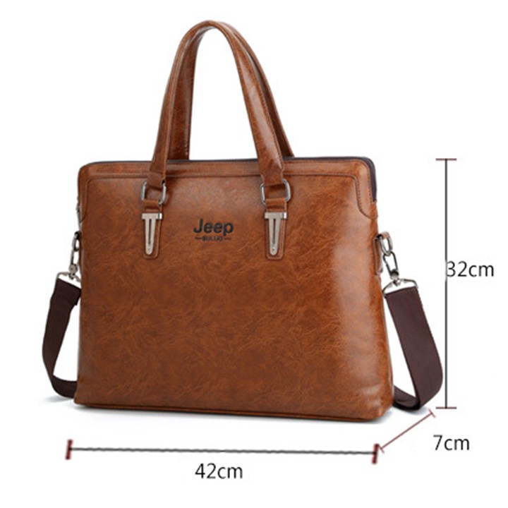 Cặp sách Jeep chất liệu da pu trơn loại 1 siêu bền , cặp sách nam da cao cấp giá rẻ | BigBuy360 - bigbuy360.vn