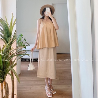 Áo hai dây xoè xếp li