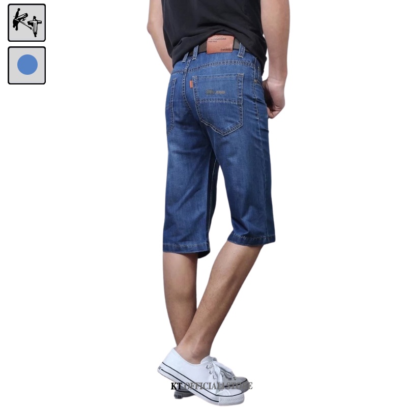 Quần Short Denim Xanh Dương Bạc Màu Dáng Ôm Size Lớn Thời Trang Nam 28-38 Phiên Bản Hàn Quốc-KT2006