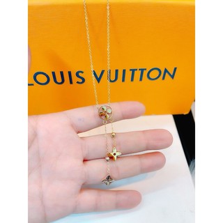 dây chuyền titan lv mạ vàng + hồng ko đen