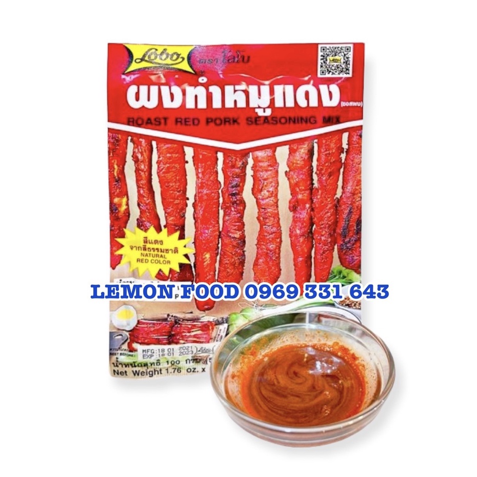 Bột gia vị làm xá xíu, ướp thịt nướng thơm ngon lên màu đẹp Lobo Thái Lan