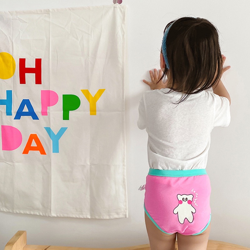 Bộ 3 Quần Lót Cotton In Hoa Xinh Xắn Cho Bé Gái