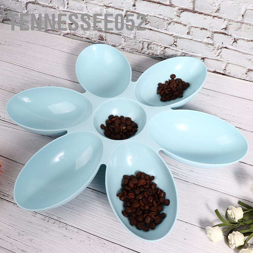 Khay đựng thức ăn 6 ngăn chia đều cho chó cưng/ mèo cưng kiểu hoa bằng PP