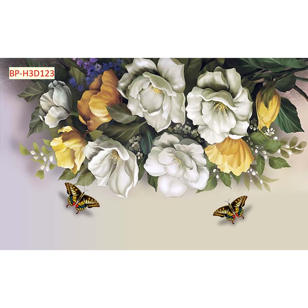 Tranh dán tường 3D Giả Gạch Giả Gỗ Hoa Dây Leo