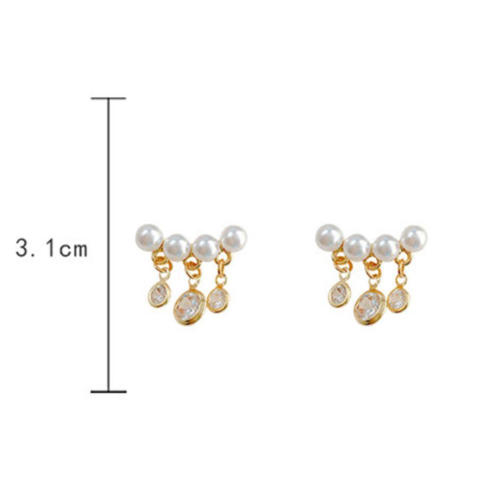 VANES1 Bông Tai Đính Ngọc Trai Màu Sắc Đơn Giản Phong Cách Hàn Quốc Cho Nữ