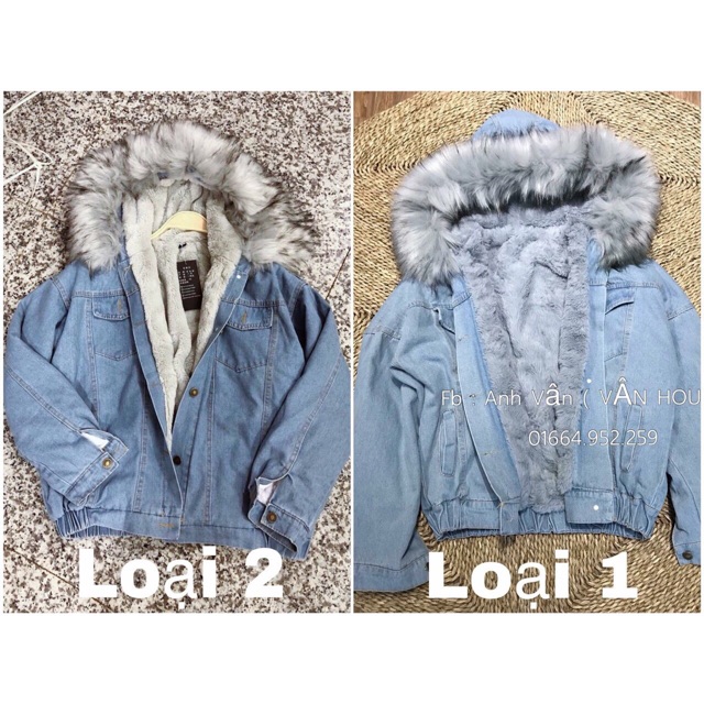 Áo khoác bò lót lông