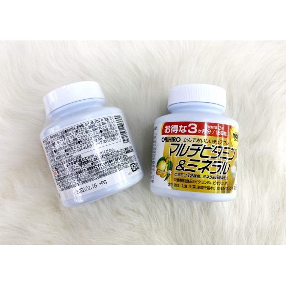 Viên Nhai Bổ Sung Vitamin Và Khoáng Chất Orihiro Most Chewable 180 Viên