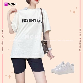 Set áo thun nữ in chữ form rộng tay lỡ quần legging lửng 2 màu nude, cacao S20