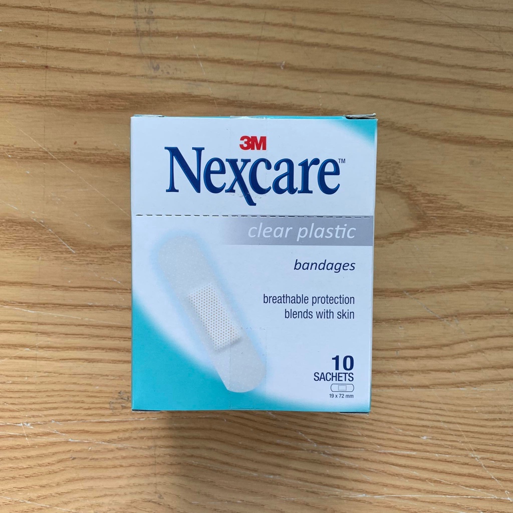 Hộp 100 miếng băng cá nhân trong suốt 3M Nexcare™ Clear, sản xuất tại Thái Lan_Chính hãng Mask3M