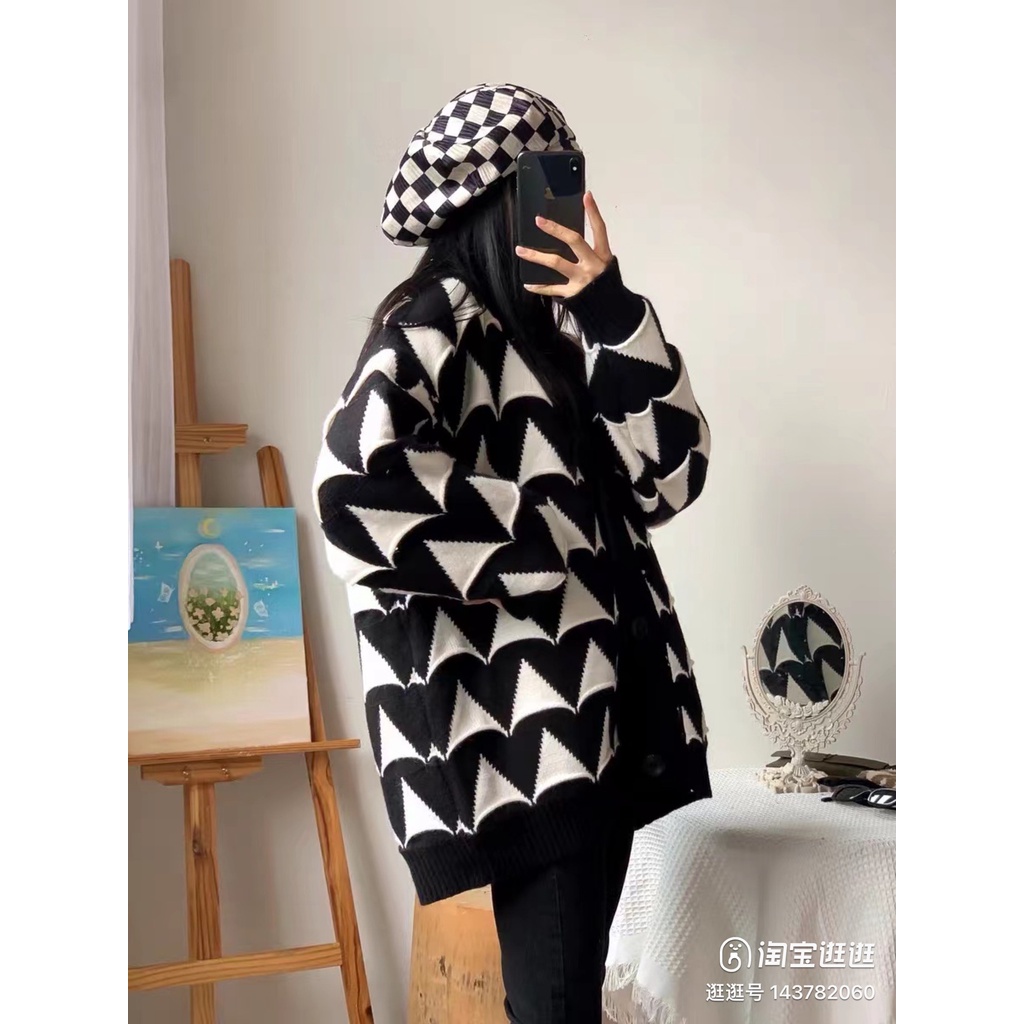 Áo cadigan len ÁO KHOÁC NỮ Cardigan kẻ caro phong cách Hàn Quốc thời trang cho nữ