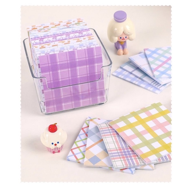 Set 80 tờ note kẻ họa tiết nhiều màu