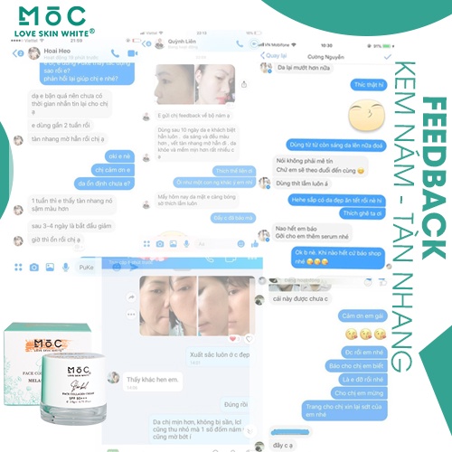 Kem dưỡng trắng da ngừa nám, tàn nhang Collagen Love Skin White Mộc 20g