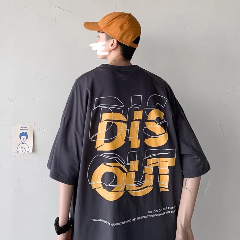 Áo thun tay lỡ nam nữ, áo phông unisex form rộng chất cotton mát mịn thấm hút mồ hôi in hình DIS