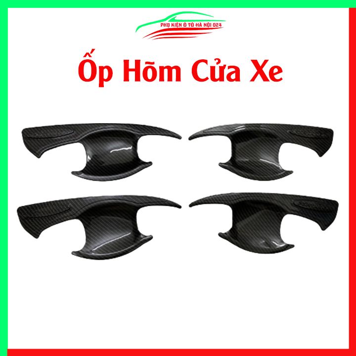Ốp tay hõm Fortuner 2017-2022 vân Carbon chống trầy bảo vệ cửa xe ô tô