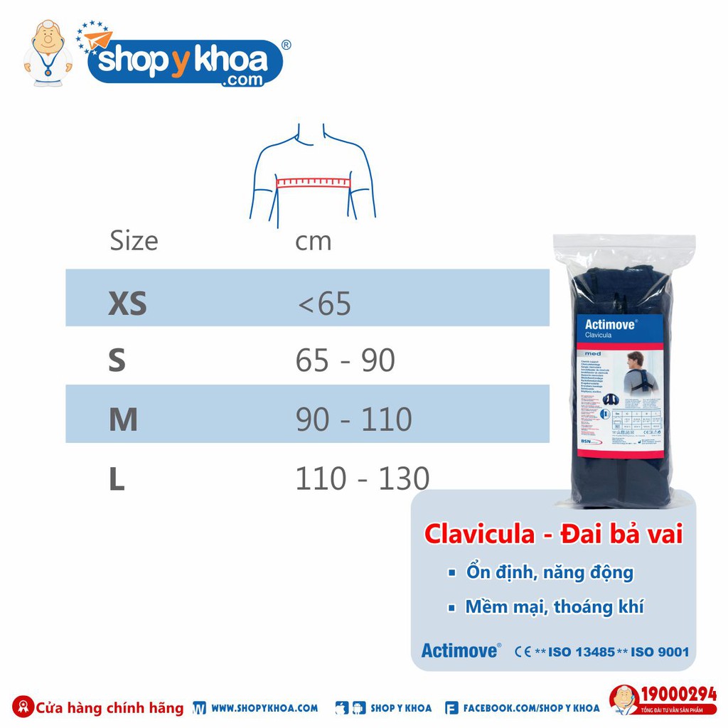 [CÓ QUÀ TẶNG] Đai bả vai chấn thương Actimove Clavicula