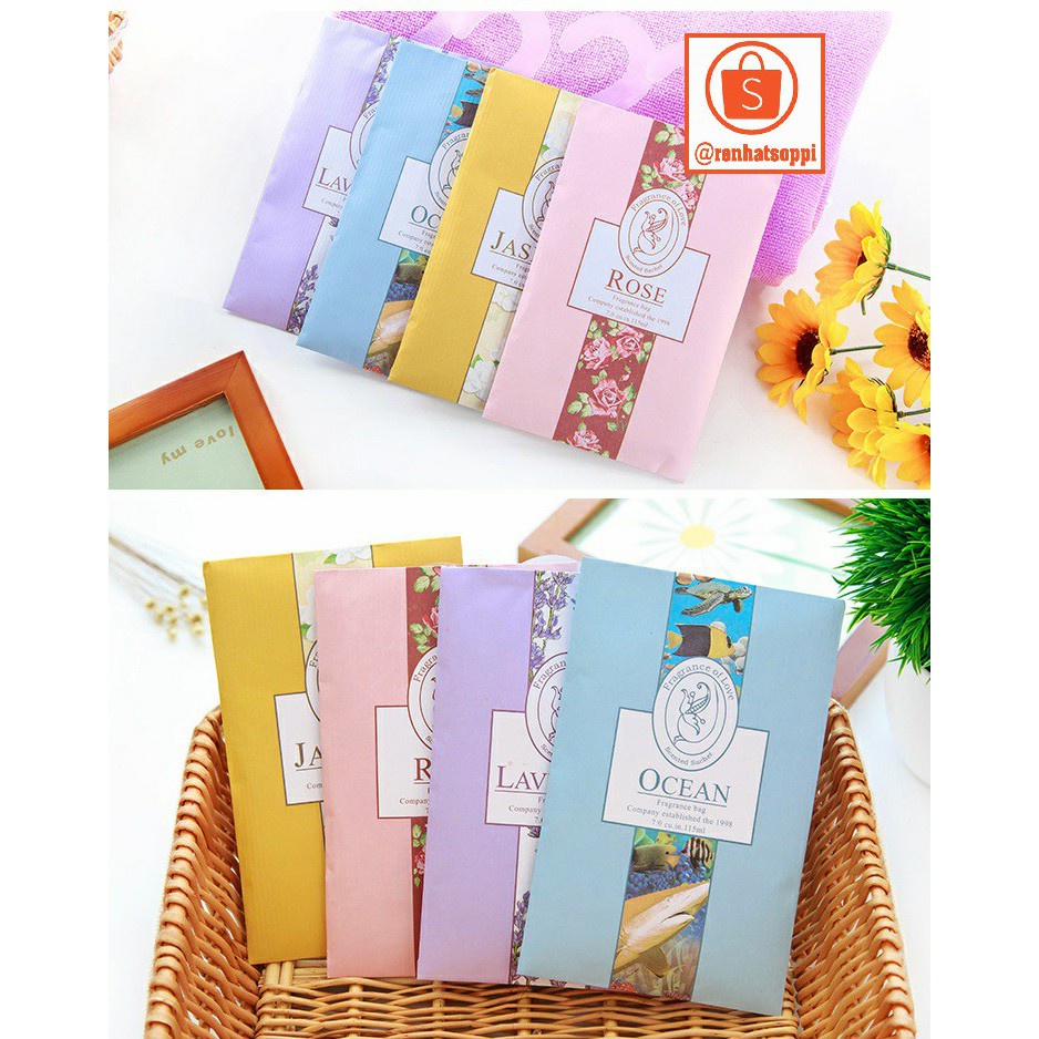 Túi thơm treo tủ quần áo, treo phòng, xe hơi mùi hương lavender, hoa hồng, hoa nhài -anhsonnd18