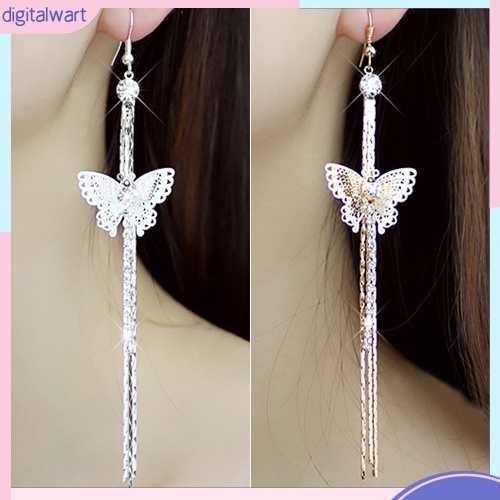 Đôi Khuyên Tai Dài Hình Bướm Đính Đá Thời Trang Cho Nữ