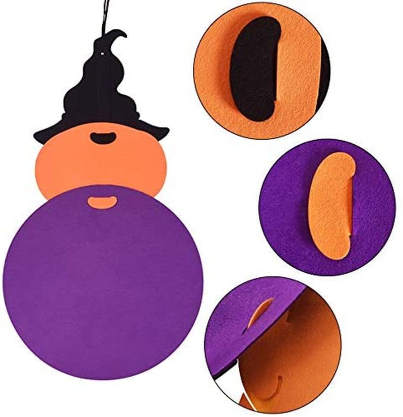 Mặt Dây Chuyền Bằng Vải Nỉ Không Dệt Hình Bí Ngô Phù Thủy Bí Ngô Halloween Có Thể Gập Lại Trang Trí Cho Bé Gái